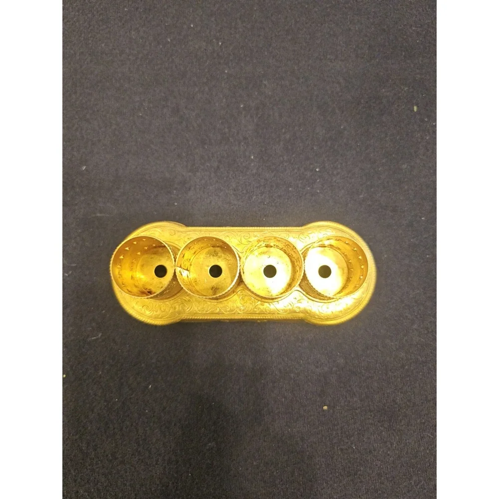 Vintage Hollywood Regency Gold Vanity 4 Slot Lipstick Holder